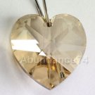 2 pcs 14mm 6202 Swarovski Crystal Heart Pendant GOLDEN SHADOW