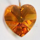 2 pcs 14mm 6202 Swarovski Crystal Heart Pendant TOPAZ AB