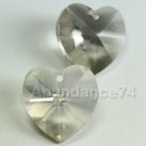 2 pcs 14mm 6202 Swarovski Crystal Heart Pendant SILVER SHADE