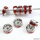 20 Swarovski Crystal 6mm Rondelle Rhodium Light Siam