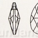2 Swarovski 6106 28mm Pear Pendant Crystal Clear AB