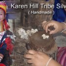 4 Thai Karen Hill Tribe Silver Flat flower Spacer B23