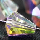 12 Pcs Swarovski 5400 9mm by 8mm VINTAGE PYRAMID SHAPE Crystal CLEAR AB