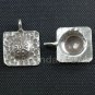 4 Thai Karen Hill Tribe Silver Hammered Square Charm C32