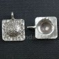 4 Thai Karen Hill Tribe Silver Hammered Square Charm C32