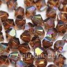 72 4mm Swarovski Crystal 5328 beads Smoked Topaz AB