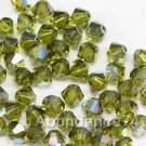 72pc 4mm Swarovski Crystal 5328 Xilion beads Olivine AB