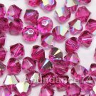 72pc 4mm Swarovski Crystal 5328 Xilion beads Fuchsia AB