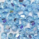 72 4mm Swarovski Crystal 5328 Xilion bead Aquamarine AB