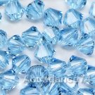 72pc 4mm Swarovski Crystal 5328 Xilion beads Aquamarine