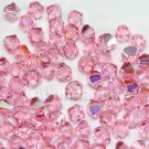 24 pcs Swarovski Crystal 5301 Bicone 6mm Beads LIGHT ROSE AB