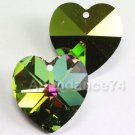 2 Swarovski 6202 18mm Heart Crystal Bead Vitrail Medium
