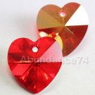 2 pcs Swarovski 6202 18mm Heart Crystal Bead Lt Siam AB
