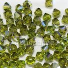 24 pcs Swarovski Crystal 5301 Bicone 6mm Beads OLIVINE AB