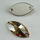 4 pieces Swarovski Crystal 3223 NAVETTA SEW-ON 18mm GOLDEN SHADOW