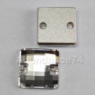 2 pieces Swarovski Crystal 3293 Chessboard Square SEW-ON 12mm CLEAR FOILED