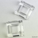 2 pcs Swarovski Crystal 4439 Square Frame 14mm CLEAR