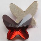 2 Swarovski 18mm 2854 Butterfly NoHF Crystal Red Magma