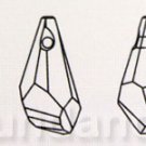4 Swarovski 6015 Polygon Teardrop Pendant 13mm Burgundy