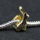 1 piece 925 Sterling Silver Gold color CUTE GIRAFFE European Bead Charm C33