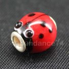 1 piece SMALL GLASS BEAD CUTE COLOR LADYBIRD Bead Charm