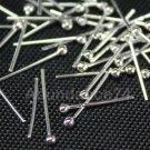60 Pieces Sterling silver DOT Ball Headpin 30 Gauge 30GA 1/2" HP01