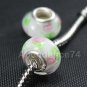 1 piece 925 Sterling MURANO GLASS BEAD WHITE European Bead Charm C23