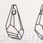 4 Swarovski 6015 Polygon Teardrop Pendant 13mm LIGHT AZORE