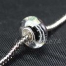 1 piece 925 Sterling MURANO GLASS BEAD WHITE SPIRAL European Bead Charm C18