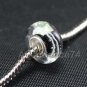 1 piece 925 Sterling MURANO GLASS BEAD WHITE SPIRAL European Bead Charm C18