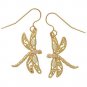 Black Hills Gold Earrings Dragonfly French Hook