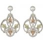 Black Hills Gold Earrings Sterling Silver Dressy Post