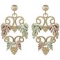 Black Hills Gold Earrings 4 Leaves Dangle Post
