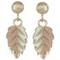 Black Hills Gold Earrings Single 2 Toned Leaves Post