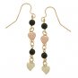 Black Hills Gold Earrings Faceted Round Black Onyx