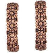 Copper Earrings Daisy Half Hoop Post Hypoallergenic