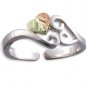 Black Hills Gold On Sterling Silver Heart Toe Ring