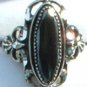 Large Faceted Hematite Ring Ladies Sterling Silver 3/4" Wide