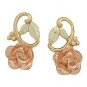 Black Hills Gold Earrings Rose & 10K Vines Post