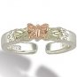 Black Hills Gold Sterling Silver Butterfly Toe Ring