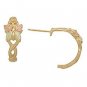 Black Hills Gold Earrings Butterfly 1/2 Hoop Post