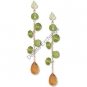 Black Hills Gold Peridot Citrine Dangle Post Earrings