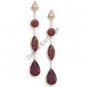 Black Hills Gold Leaf 3 Garnet Post Earrings