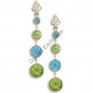 Black Hills Gold Blue Topaz Peridot Post Earrings
