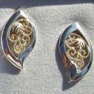 Black Hills Gold Earrings 10K Grapes Filigree Silver
