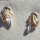 Black Hills Gold Earrings 10K Ribbon Wrap Silver