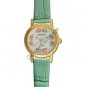 Black Hills Gold 8 Leaf Green Leather Ladies Watch