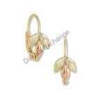 Black Hills Gold 3 Leaf Sprig Leverback Earrings