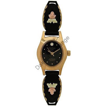 Black Hills Gold Watch Ladies Leaf Diamond Quartz   496b7a90edcf5 28836b 