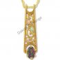 Black Hills Gold Oval Mystic Fire Topaz Necklace